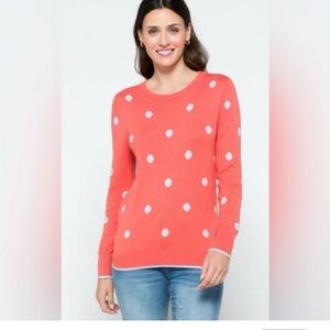 Market & Spruce Stitch Fix Coral Polka Dot Sweater